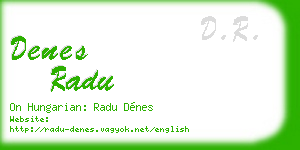 denes radu business card